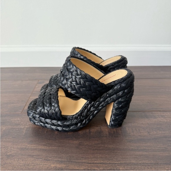 BOTTEGA VENETA Woven Straw 120 Platform Sandals - Picture 7 of 11